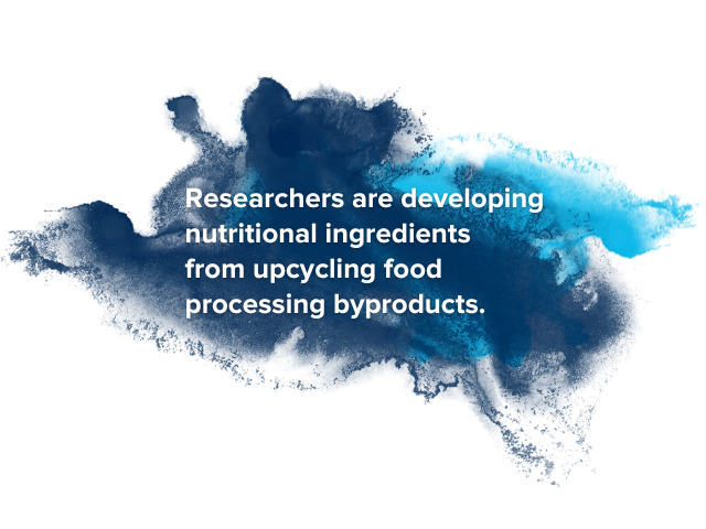 Researchers are developing nutritional ingredients from upcycling food processing byproducts.