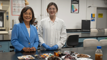 Professor Ruihong Zhang, Department of Biological and Agricultural Engineering, and Agricultural Engineering doctoral student Lin Cao.